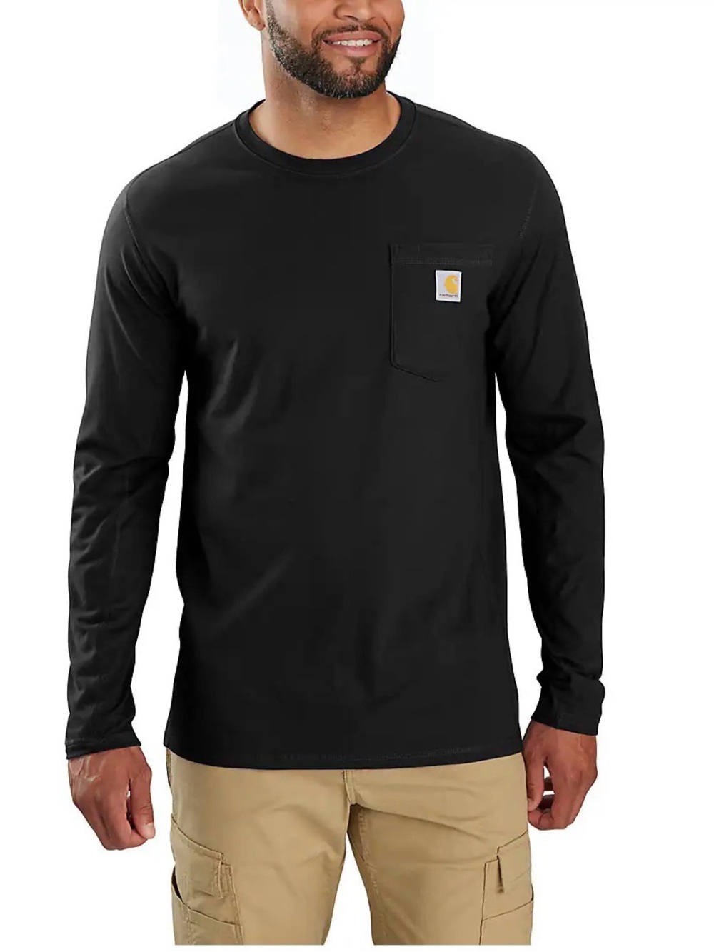 CARHARTT Loose Fit Long Sleeve Shirt Workwear Outerwear Black Size Medium